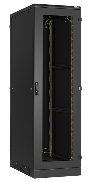 Шкаф телекоммуникационный напольный TLK Classic III, IP20, 42U, 2060х600х1000 мм (ВхШхГ), дверь: стекло, задняя дверь: металл, боковая панель: сплошная съемная, разборный, цвет: чёрный, (TFA-426010-GMMM-BK)