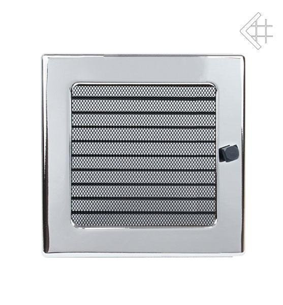 Вентиляционная решетка для камина Kratki 22х22 никелированная с жалюзи 22NX