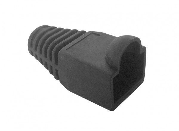 Наконечник Eurolan, RJ45, экр., защитная, 50 шт, цвет: чёрный, 6,5 мм