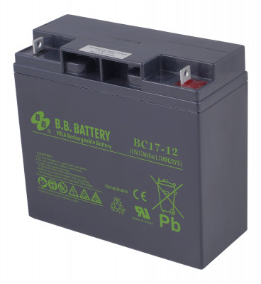 Аккумулятор для ИБП B.B.Battery BC, 166х76х181 мм (ВхШхГ),  необслуживаемый электролитный,  12V/17 Ач, (BB.BC 17-12)