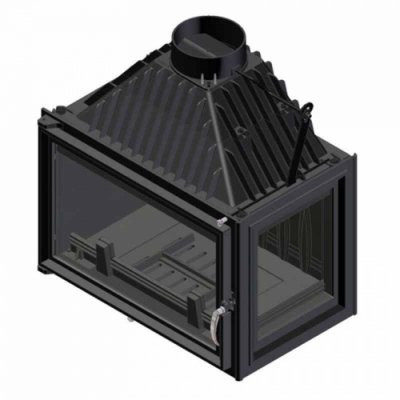 Угловая правая дровяная топка Kratki Oliwia P (стекло справа)