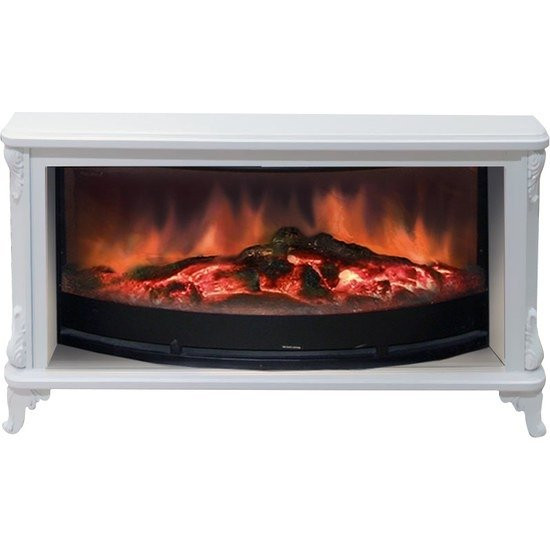 Электрокамин с широким очагом 2D Glenrich Версаль (Rondo S86) Белый