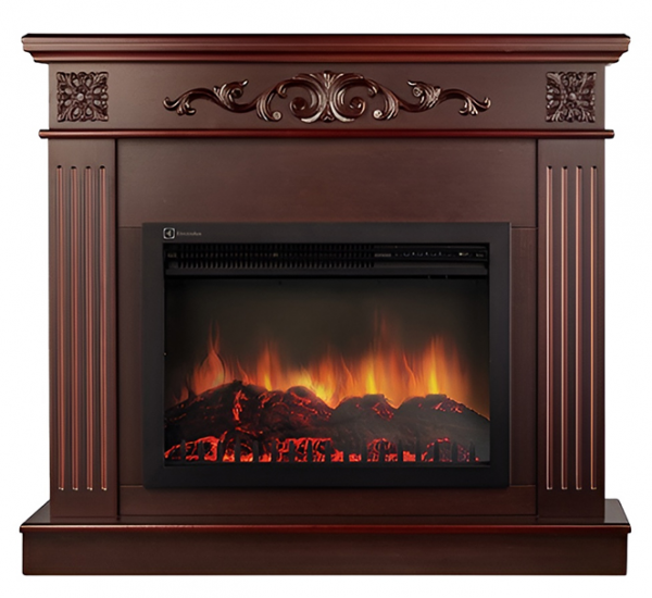 Электрокамин с широким очагом 3D Electrolux EFP/P-3020LS с порталом Firelight Noce 26/30 шпон темный дуб