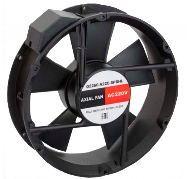 Вентиляторный модуль SILART, осевой, 230V, 60 мм Ш, вентиляторов: 1, 55 дБ, поток: 640 м3/ч, для шкафов, цвет: чёрный, (Ø=222 мм)