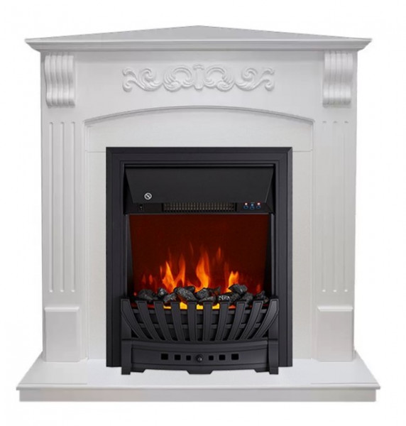 Электрокамин с классическим очагом 2D Royal Flame Sorrento угл. (Белый) с очагом Aspen Black
