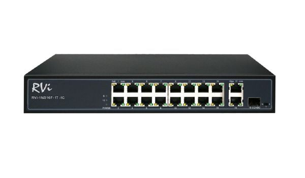 Коммутатор с питанием по PoE RVi-1NS16F-1T-1C