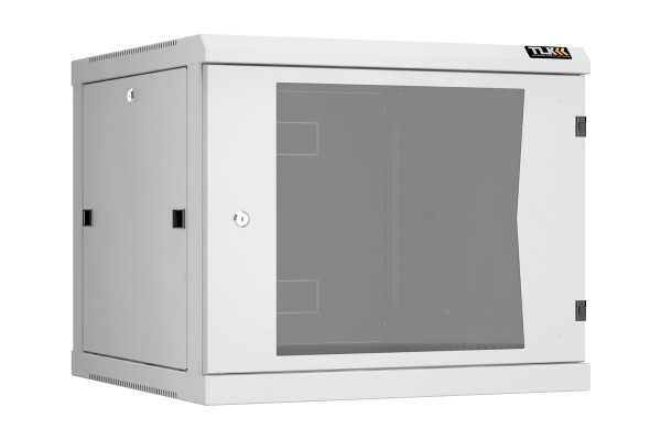 Шкаф телекоммуникационный настенный TLK Classic II, 19", 9U, 503х600х600 мм (ВхШхГ), дверь: стекло, боковая панель: сплошная съемная, разборный, цвет: серый