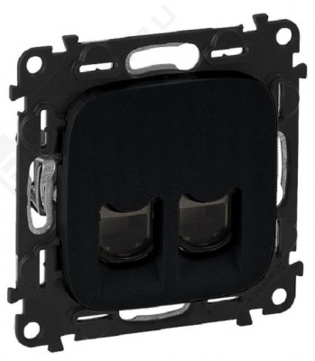 Розетка информационная Legrand Valena Allure, 2x RJ45, кат. 6, неэкр., внешняя, 51х58 мм (ВхШ), цвет: антрацит, (LEG.753953)