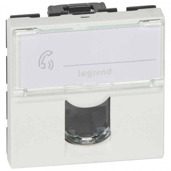 Розетка в сборе Legrand LCS2, 1x RJ45, кат. 6A, экр., 2 модуля, 65х65 мм (ВхШ), цвет: белый, (LEG.076576)