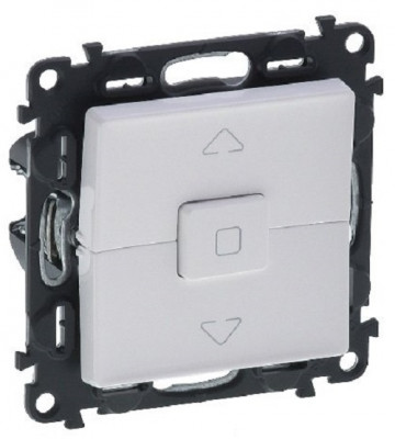 Выключатель Legrand Valena Life, одноклавишный, без подсветки, 10А, внутренняя, 71х71 мм (ВхШ), цвет: белый, для жалюзи и рольставней (752429)