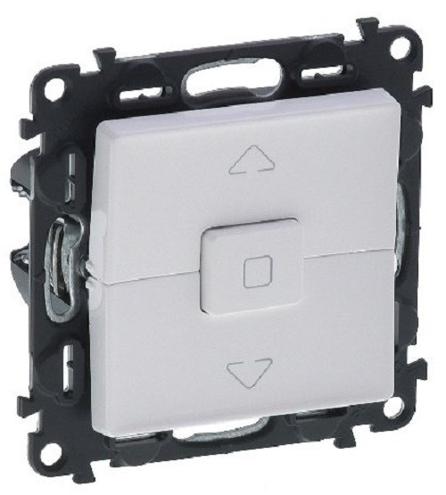 Выключатель Legrand Valena Life, одноклавишный, без подсветки, 10А, внутренняя, 71х71 мм (ВхШ), цвет: белый, для жалюзи и рольставней (752429)