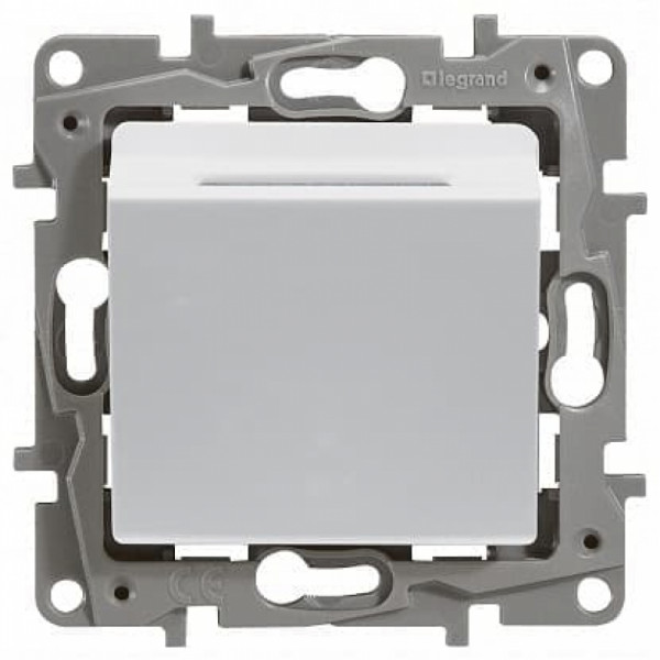Выключатель Legrand Etika, под ключ-карту, с подсветкой, внутренняя, 75,8х75,8 мм (ВхШ), цвет: белый, с выдержкой времени (672293)