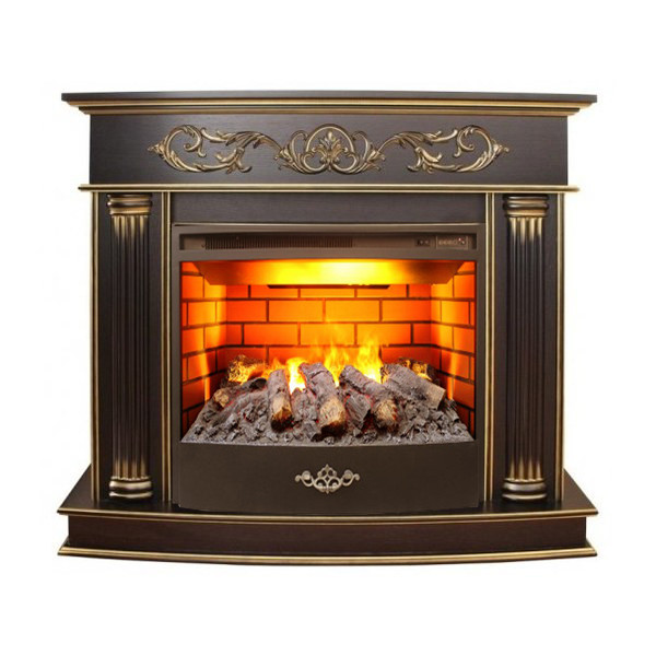 Электрокамин с широким очагом 3D Real-Flame Milano 25/25,5 DN-819G с очагом 3D Firestar 25,5