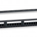 Коммутационная патч-панель Cabeus, 19", 1HU, портов: 24 х RJ45, кат. 5е, неэкр., порты в 1 ряд, цвет: чёрный, (PL-24-Cat.5e-Dual)