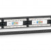 Коммутационная патч-панель Cabeus, 19", 1HU, портов: 24 х RJ45, кат. 5е, неэкр., порты в 1 ряд, цвет: чёрный, (PL-24-Cat.5e-Dual)