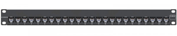 Коммутационная патч-панель Siemon Z-MAX, 19", 1HU, портов: 24 х RJ45, кат. 6A, универсальная, неэкр., встраиваемый, цвет: чёрный, с модулями, (Z6A-PNL-24K)