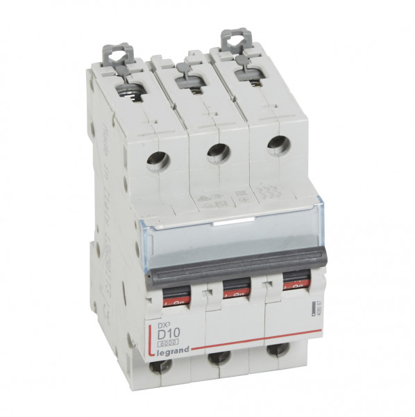 Автоматический выключатель Legrand DX3, 3 модуль, D класс, 3P, 10А, 10кА, (LEG.408087)