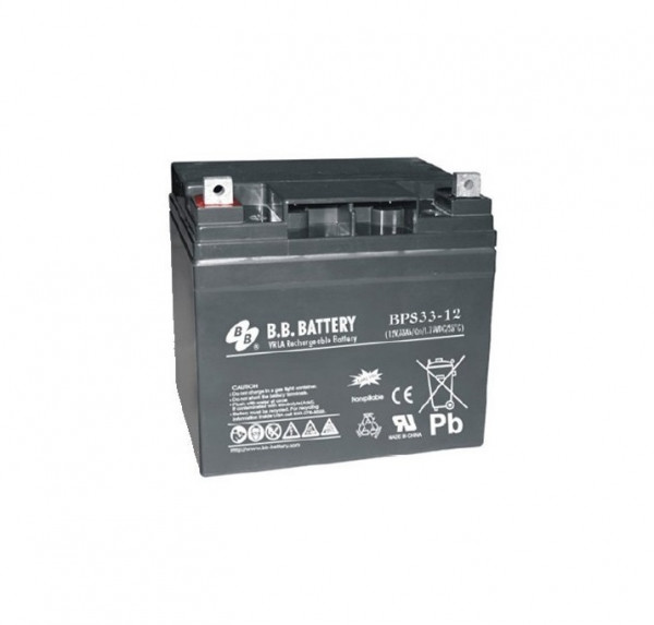 Аккумулятор для ИБП B.B.Battery BPS, 168х129х195 мм (ВхШхГ),  необслуживаемый электролитный,  12V/33 Ач, (BB.BPS 33-12)
