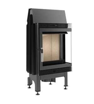Угловая правая дровяная топка Kratki Blanka P/BS (угловое стекло справа)