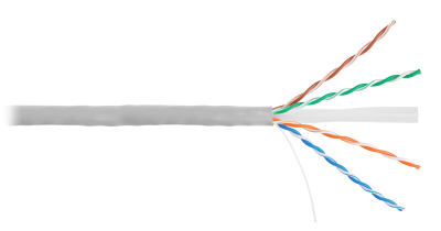 Кабель «витая пара» (LAN) для структурированных систем связи U/UTP 4pair, Cat6a, Solid, In, нг(А)-LSLTx (NMC 4155L-IY)