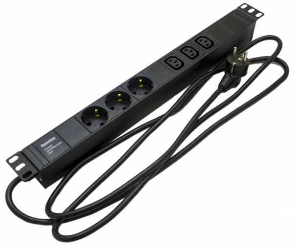 Блок розеток Hyperline SHE19-3SH-3IEC-2.5EU