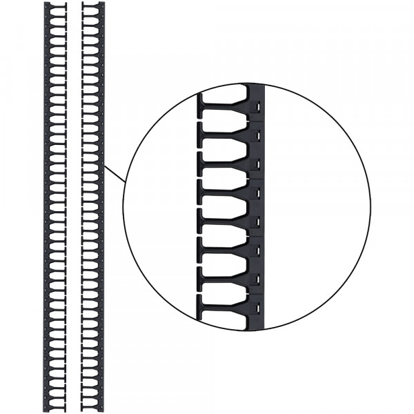 Организатор коммутационных шнуров Lanmaster DC, 42HU, 800х106 мм (ШхГ), вертикальный, для шкафов DC, цвет: чёрный, (2 шт в комплекте)