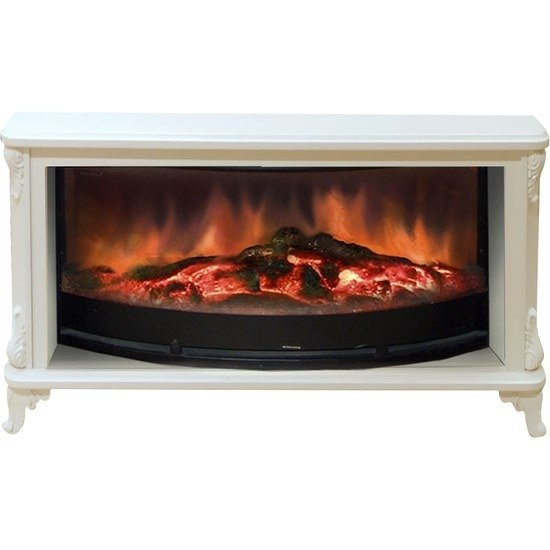 Электрокамин с широким очагом 2D Glenrich Версаль (Rondo S86) Слоновая кость