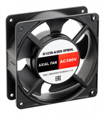 Вентиляторный модуль SILART, осевой, 380V, 38х120х120 мм (ВхШхГ), вентиляторов: 1, 43 дБ, поток: 160 м3/ч, для шкафов, цвет: чёрный