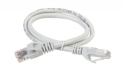 Шнур коммутационный ITK, кат. 6, неэкр., U/UTP, RJ45/RJ45, 15м, LSZH, серый, (PC01-C6UL-15M)