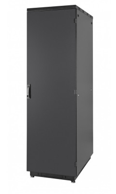 Шкаф телекоммуникационный напольный Eurolan S3000, IP20, 22U, 1145х600х600 мм (ВхШхГ), дверь: металл, задняя дверь: металл, боковая панель: сплошная съемная, разборный, цвет: чёрный, (60F-22-66-30BL)
