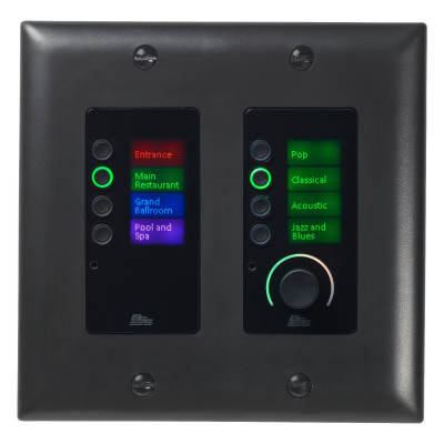 Панель BSS EC-8BV BLK настенная панель управления серии Contrio. Подключение Ethernet, 8 кнопок, регулятор громкости, цвет черный