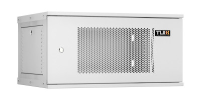 Шкаф телекоммуникационный настенный TLK Lite, 19", 6U, 303х600х450 мм (ВхШхГ), дверь: перфорация, боковая панель: сплошная съемная, разборный, цвет: серый