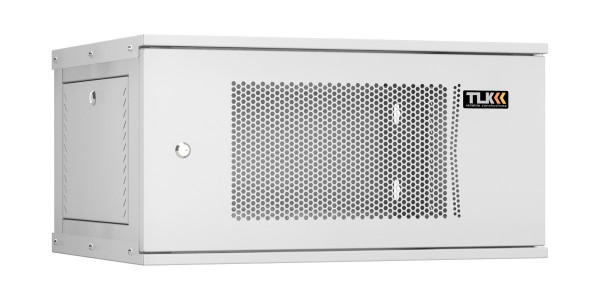 Шкаф телекоммуникационный настенный TLK Lite, 19", 6U, 303х600х450 мм (ВхШхГ), дверь: перфорация, боковая панель: сплошная съемная, разборный, цвет: серый