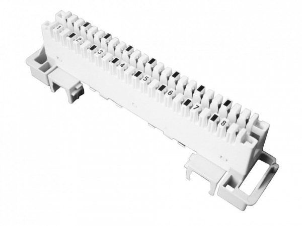 Плинт LSA Krone пар.8, с размыкаемыми контактами,  с ушками справа и слева