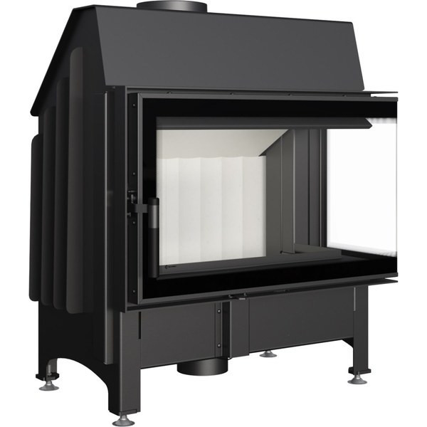 Угловая правая дровяная топка Kratki Zibi/P/BS/DECO (угловое стекло справа)