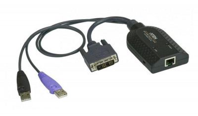 Переходник Aten, RJ45/DVI-D/USB(Type A), 212 х 560 х 910 мм, (KA7166-AX)