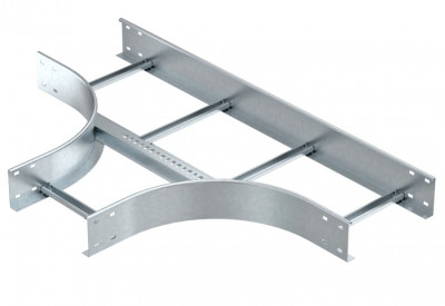 Ответвитель  BETTERMANN, Т-образн., плавн., 200х110х1050 (ШхВхД), без перфорации, для лестничных лотков, толщина: 2 мм, сталь, покрытие: горячий цинк, Тип: SLT 1120 R3 FT