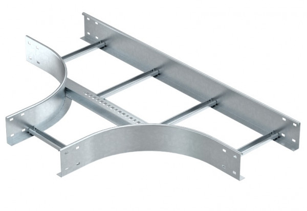 Ответвитель  BETTERMANN, Т-образн., плавн., 200х110х1050 (ШхВхД), без перфорации, для лестничных лотков, толщина: 2 мм, сталь, покрытие: горячий цинк, Тип: SLT 1120 R3 FT