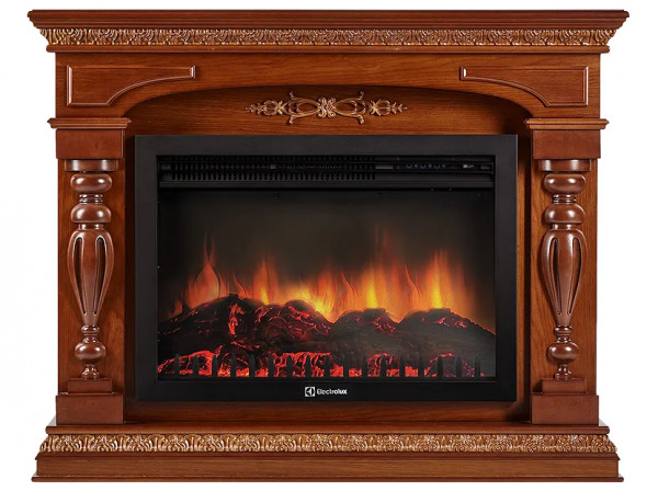 Электрокамин с широким очагом 3D Electrolux EFP/P-3020LS с порталом Firelight Perfetto R 26/30 шпон дуба