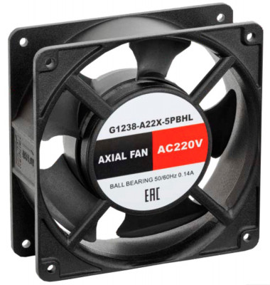 Вентиляторный модуль SILART, с подшипником качения, 230V, 120х120х38 мм (ВхШхГ), вентиляторов: 1, 43 дБ, поток: 160 м3/ч, для шкафов, цвет: чёрный