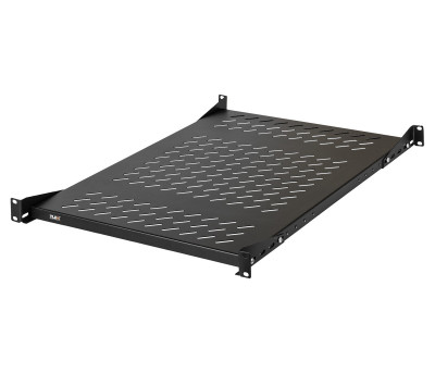 Полка TLK, перфорированная, стационарная, 1U, 44,45х660 мм (ВхГ), нагрузка до 150 кг, для напольного шкафа, с комплектом крепежа, цвет: чёрный