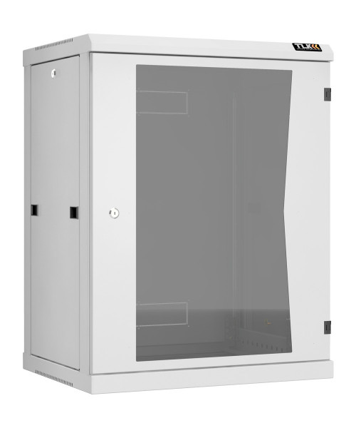 Шкаф телекоммуникационный настенный TLK Classic II, 19", 15U, 770х600х450 мм (ВхШхГ), дверь: стекло, боковая панель: сплошная съемная, разборный, цвет: серый