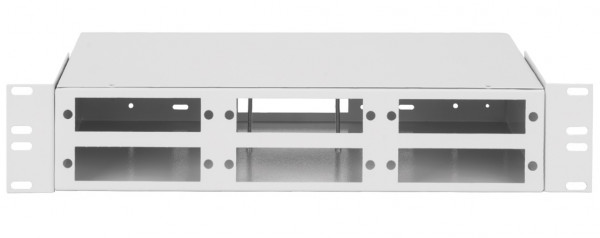 Бокс оптический Nikomax NMF, портов: 96, LC, 192 хОВ, 2U, 86х215х482 мм (ВхШхГ), цвет: серый, (NMF-RP48-BLANK-WS-2U-GY)