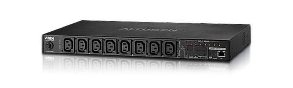 Блок силовых розеток Aten Altusen, вертикальный, неуправляемый, IEC 320 C13 х 8, вход IEC 60320 C14, шнур 3 м, 1U, 44х432,4х219,3 мм (ВхШхГ), 10А, чёрный