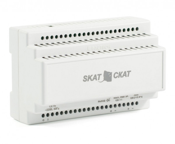 ИБП Бастион, 5ВА, крепится на din-рейку, 139х89х66 (ШхГхВ), 187-242V,  однофазный, (SKAT-12-3.0 DIN (СКАТ ИБП-12/3-DIN))