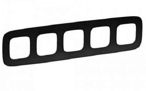 Рамка Legrand Valena Allure, 5 постов, 92х370х10 мм (ВхШхГ), плоская, универсальная, цвет: матовый черный (LEG.754405)