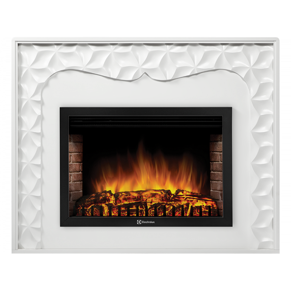 Электрокамин с широким очагом 2D Electrolux EFP/P-3020LS с порталом Firelight Vivo 30 белый