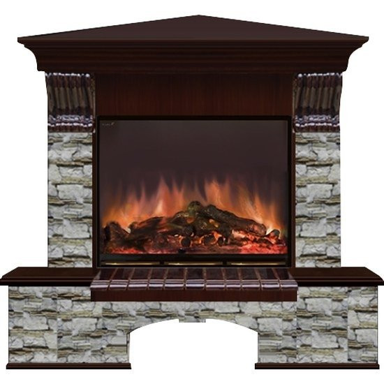 Электрокамин с широким очагом 2D Glenrich Бостон угловой (Arte 23) камень-Алтай/цвет-Дуб 46