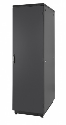 Шкаф телекоммуникационный напольный Eurolan S3000, IP20, 47U, 2250х600х800 мм (ВхШхГ), дверь: металл, задняя дверь: металл, боковая панель: сплошная, разборный, цвет: чёрный, (60F-47-68-30BL)
