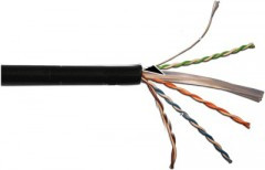 Кабель витая пара TWT, U/UTP, 4 пар., кат. 5е, проводник Ø 0,5мм, AWG24, PE, 100МГц, 1м (бухта 305м), тип прокладки: снаружи зданий, цвет: чёрный